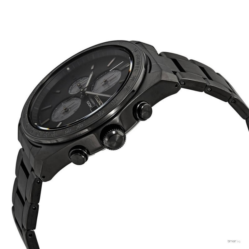 Reloj Seiko Solar de hombre en negro con cronógrafo, SSC721P1.